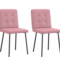 Esszimmerstühle 2 Stk. Rosa Samt