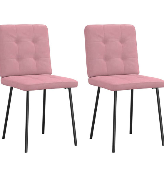 Esszimmerstühle 2 Stk. Rosa Samt