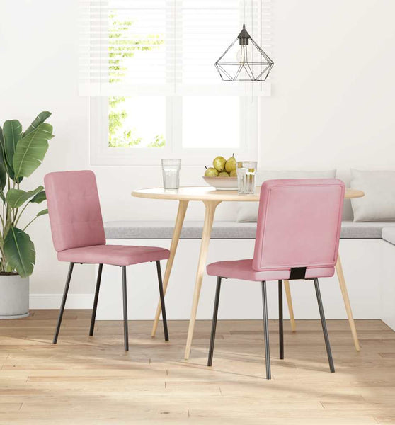 Esszimmerstühle 2 Stk. Rosa Samt