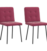 Esszimmerstühle 2 Stk. Weinrot Samt