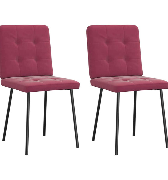 Esszimmerstühle 2 Stk. Weinrot Samt