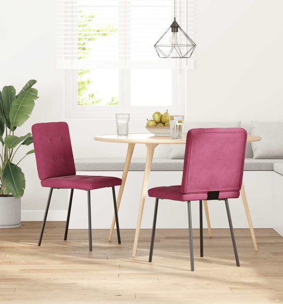 Esszimmerstühle 2 Stk. Weinrot Samt