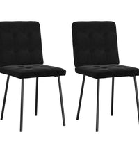 Esszimmerstühle 2 Stk. Schwarz Samt