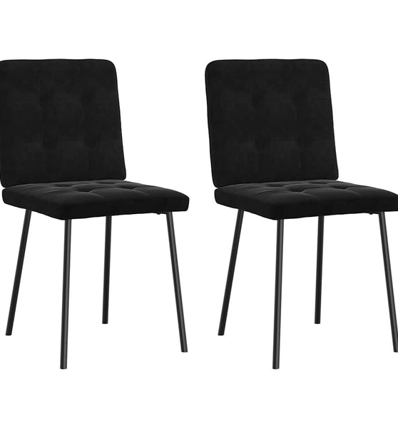 Esszimmerstühle 2 Stk. Schwarz Samt