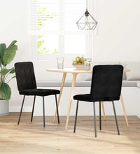 Esszimmerstühle 2 Stk. Schwarz Samt