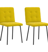 Esszimmerstühle 2 Stk. Gelb Samt