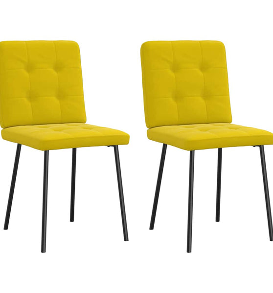 Esszimmerstühle 2 Stk. Gelb Samt