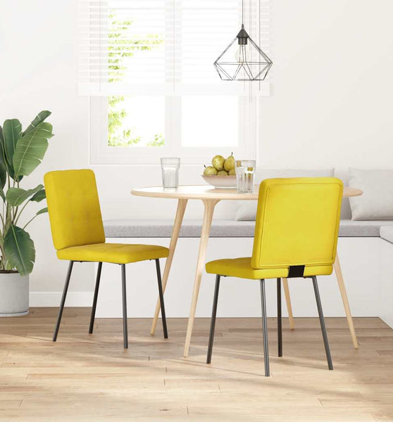 Esszimmerstühle 2 Stk. Gelb Samt