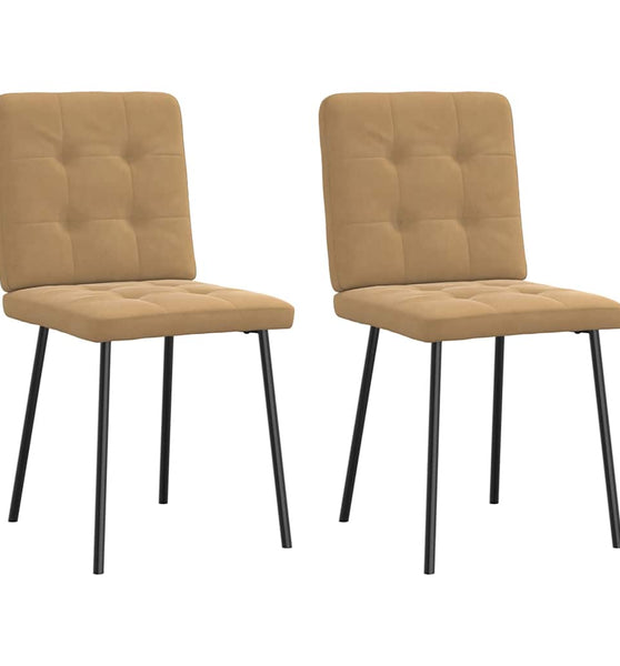 Esszimmerstühle 2 Stk. Braun Samt