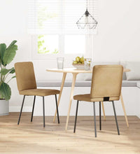 Esszimmerstühle 2 Stk. Braun Samt