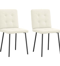 Esszimmerstühle 2 Stk. Creme Samt