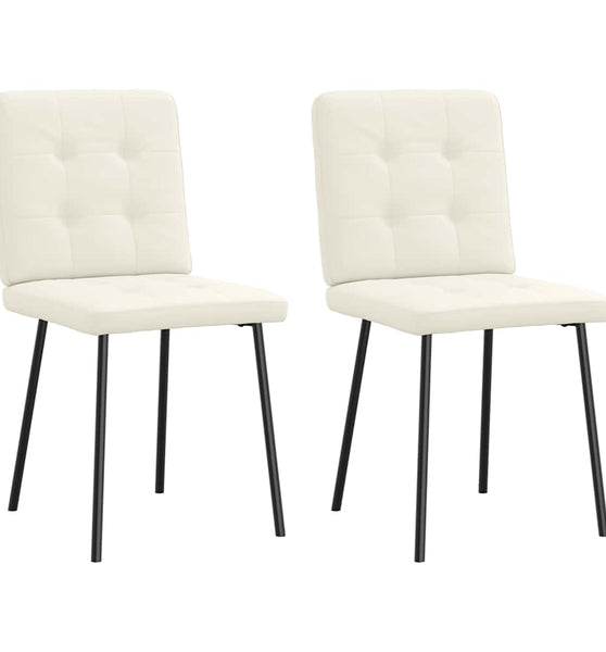 Esszimmerstühle 2 Stk. Creme Samt