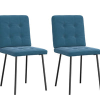 Esszimmerstühle 2 Stk. Blau Samt