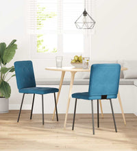 Esszimmerstühle 2 Stk. Blau Samt