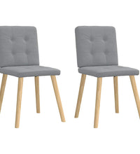 Esszimmerstühle 2 Stk. Hellgrau Stoff