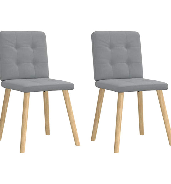 Esszimmerstühle 2 Stk. Hellgrau Stoff