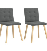 Esszimmerstühle 2 Stk. Dunkelgrau Stoff