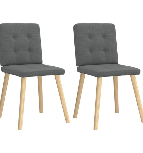 Esszimmerstühle 2 Stk. Dunkelgrau Stoff