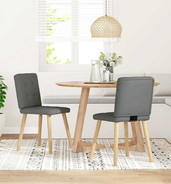 Esszimmerstühle 2 Stk. Dunkelgrau Stoff