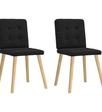 Esszimmerstühle 2 Stk. Schwarz Stoff