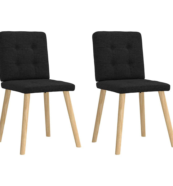 Esszimmerstühle 2 Stk. Schwarz Stoff