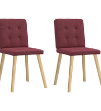 Esszimmerstühle 2 Stk. Weinrot Stoff