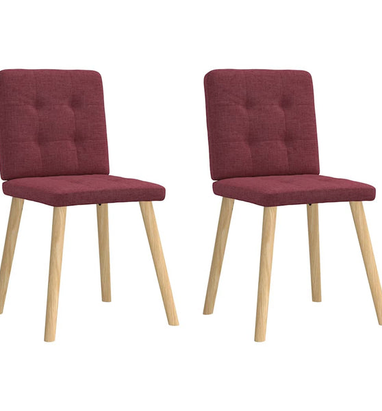 Esszimmerstühle 2 Stk. Weinrot Stoff