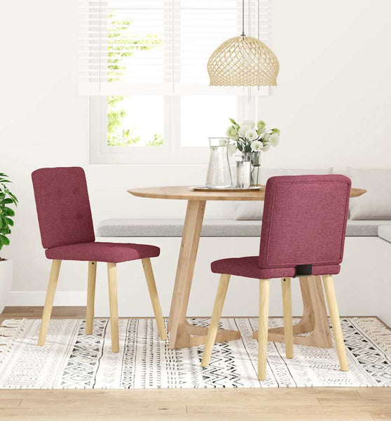 Esszimmerstühle 2 Stk. Weinrot Stoff