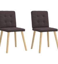 Esszimmerstühle 2 Stk. Dunkelbraun Stoff