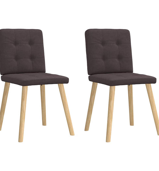 Esszimmerstühle 2 Stk. Dunkelbraun Stoff