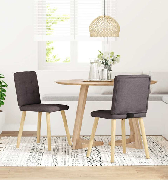 Esszimmerstühle 2 Stk. Dunkelbraun Stoff