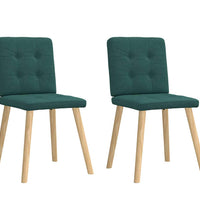 Esszimmerstühle 2 Stk. Dunkelgrün Stoff