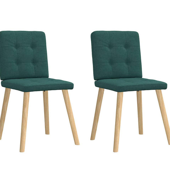 Esszimmerstühle 2 Stk. Dunkelgrün Stoff
