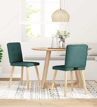 Esszimmerstühle 2 Stk. Dunkelgrün Stoff