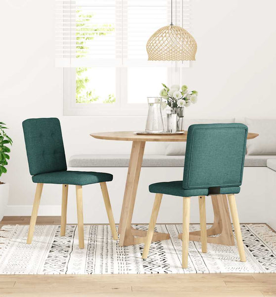 Esszimmerstühle 2 Stk. Dunkelgrün Stoff