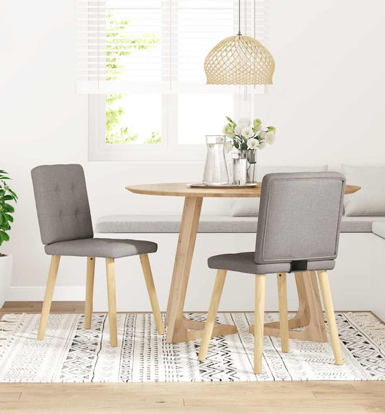 Esszimmerstühle 2 Stk. Taupe Stoff