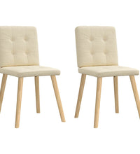 Esszimmerstühle 2 Stk. Creme Stoff