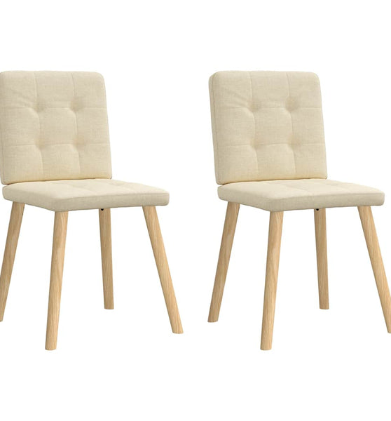 Esszimmerstühle 2 Stk. Creme Stoff