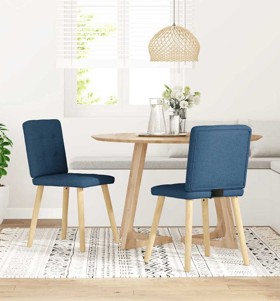 Esszimmerstühle 2 Stk. Blau Stoff