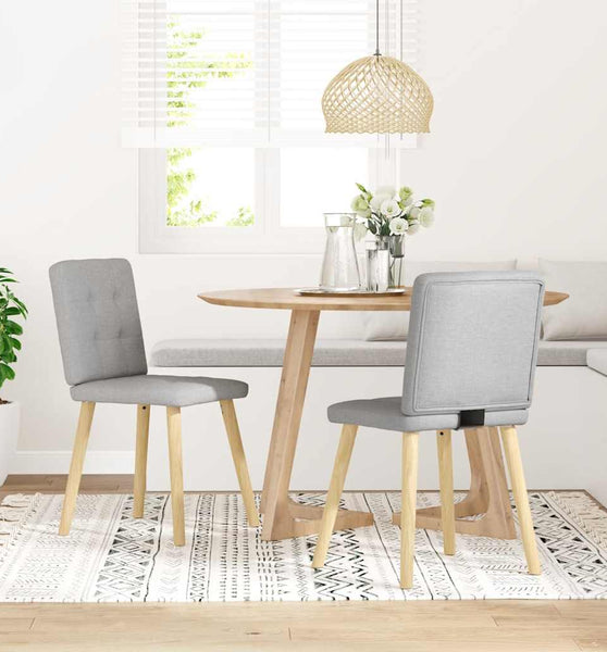 Esszimmerstühle 2 Stk. Wolkengrau Stoff