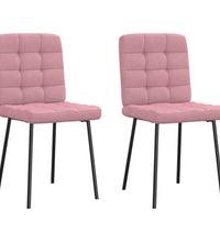 Esszimmerstühle 2 Stk. Rosa Samt