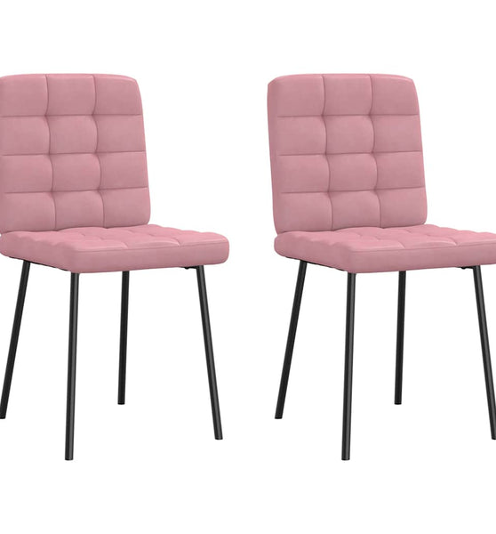 Esszimmerstühle 2 Stk. Rosa Samt