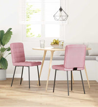 Esszimmerstühle 2 Stk. Rosa Samt