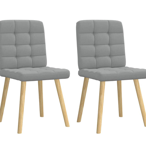 Esszimmerstühle 2 Stk. Hellgrau Stoff