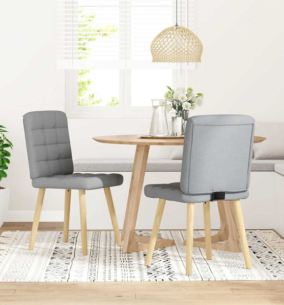 Esszimmerstühle 2 Stk. Hellgrau Stoff
