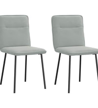 Esszimmerstühle 2 Stk. Hellgrau Samt