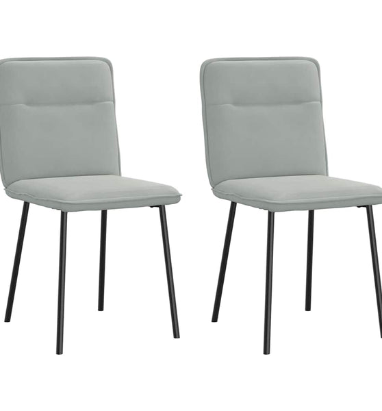 Esszimmerstühle 2 Stk. Hellgrau Samt