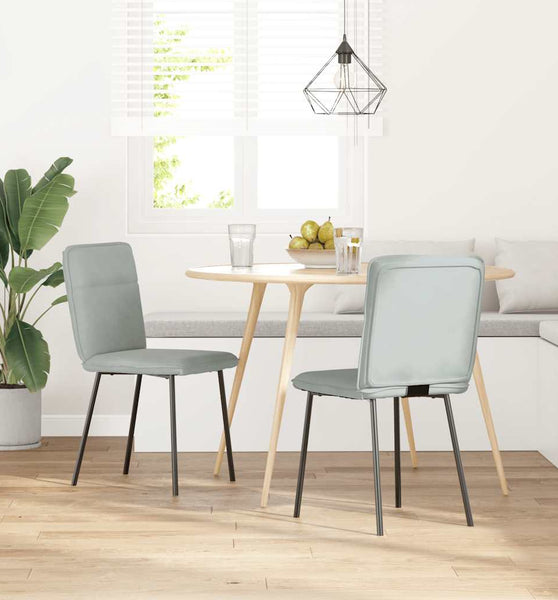 Esszimmerstühle 2 Stk. Hellgrau Samt