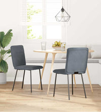 Esszimmerstühle 2 Stk. Dunkelgrau Samt