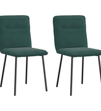 Esszimmerstühle 2 Stk. Dunkelgrün Samt